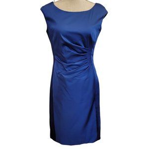 Ralph Lauren Classic Sheath Ruching Royal Blue Dress Size 6